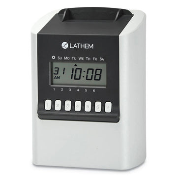 Lathem® Time 700e Calculating Time Clock, Digital Display, White freeshipping - TVN Wholesale